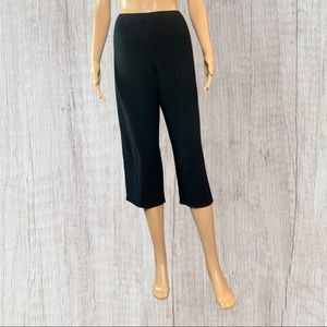 Eileen Fisher Black 100% Wool Wide Leg Cropped Pants Size M